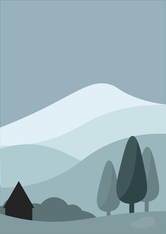 Wallpaper background mountain winter view vector