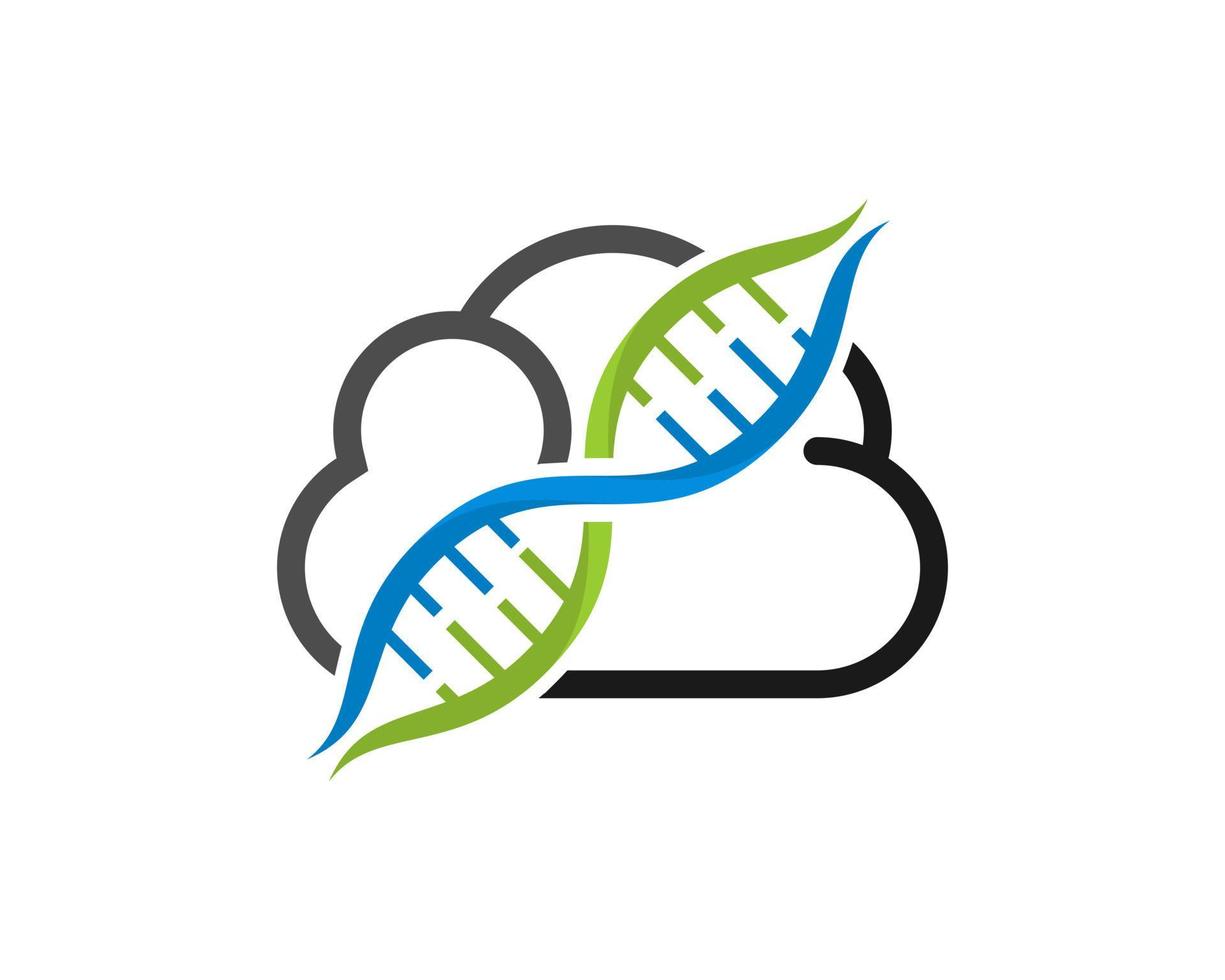 Simple cloud with DNA symbol inside vector