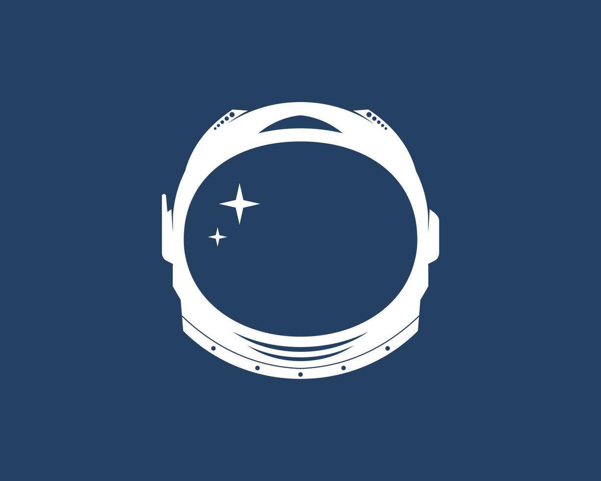 Space helmet with shinning star inside vector