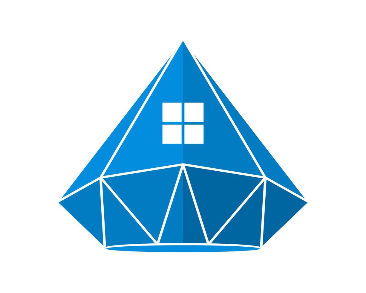 Diamond gem with window and house shape vector