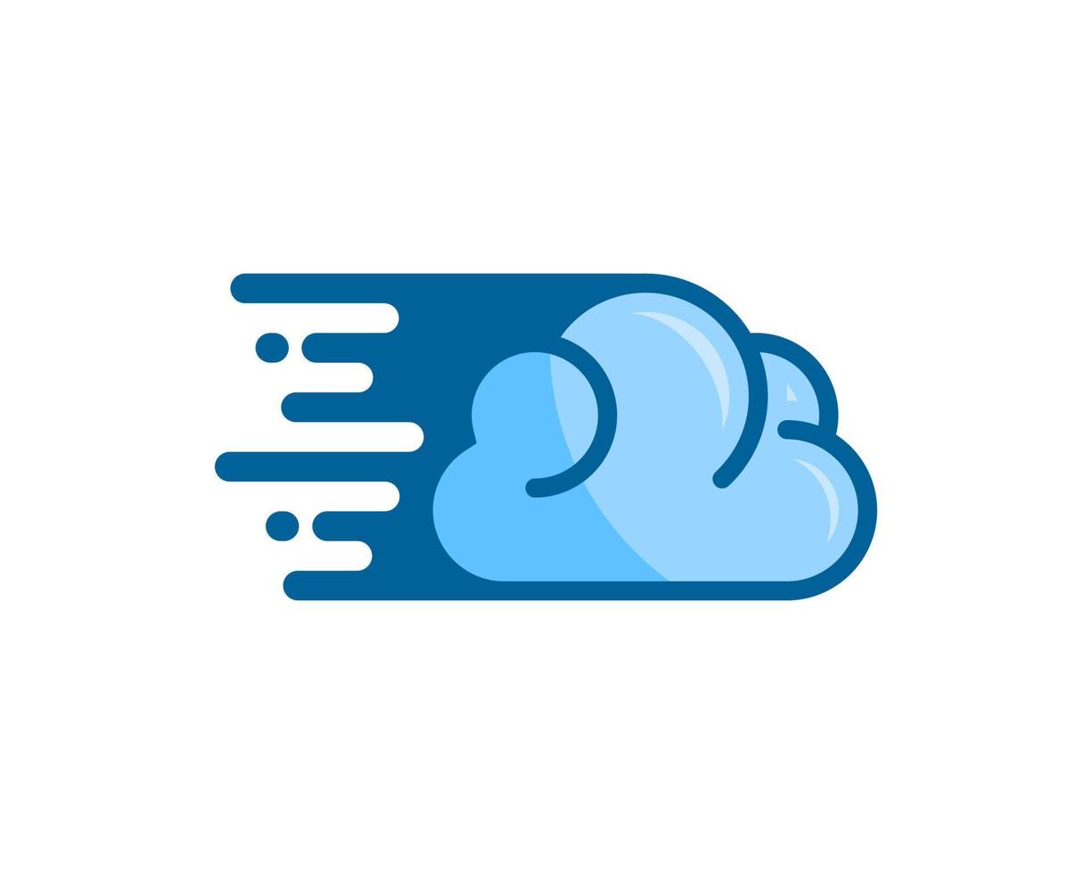 Fast delivery symbol with simple cloud vector