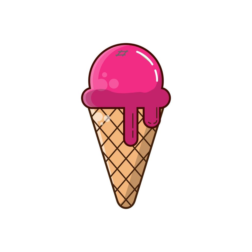 Plantillas de ilustración de vector de diseño de helado aisladas sobre fondo blanco