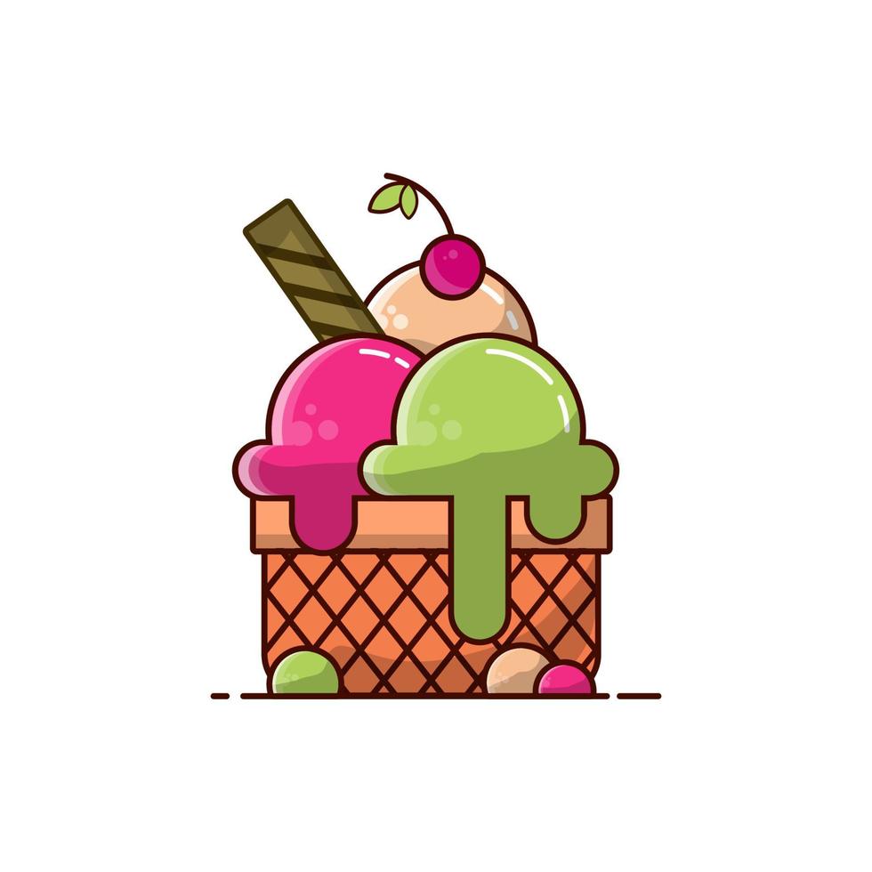 Ice cream design vector illustration templates isolated on white background