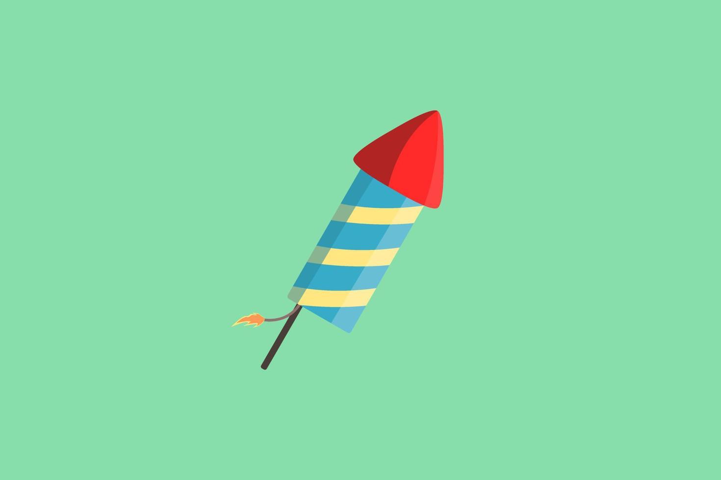 Rocket Firework Vector Art Flat Illustration