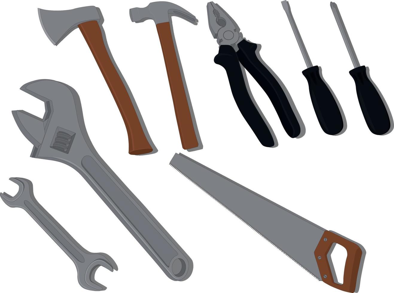 Working and crafting metal tools vector illustration