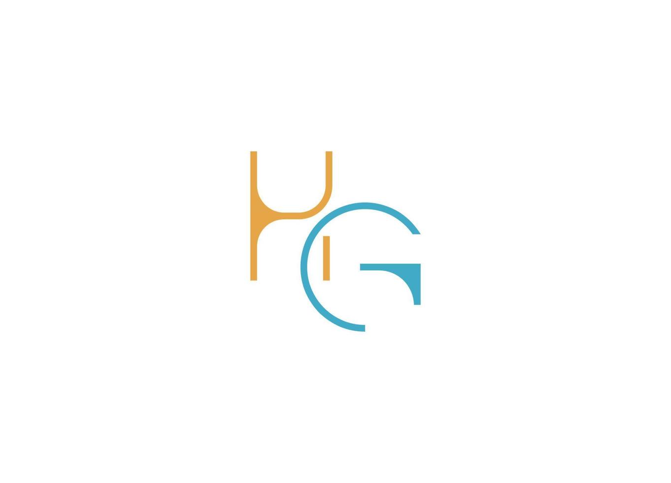 plantilla de icono de vector de diseño de logotipo inicial de hg