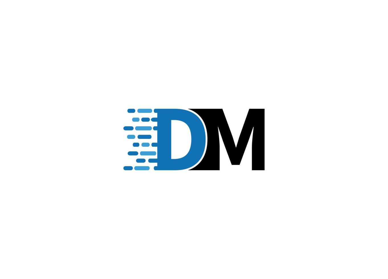 Plantilla de icono de vector de diseño de logotipo moderno inicial dm