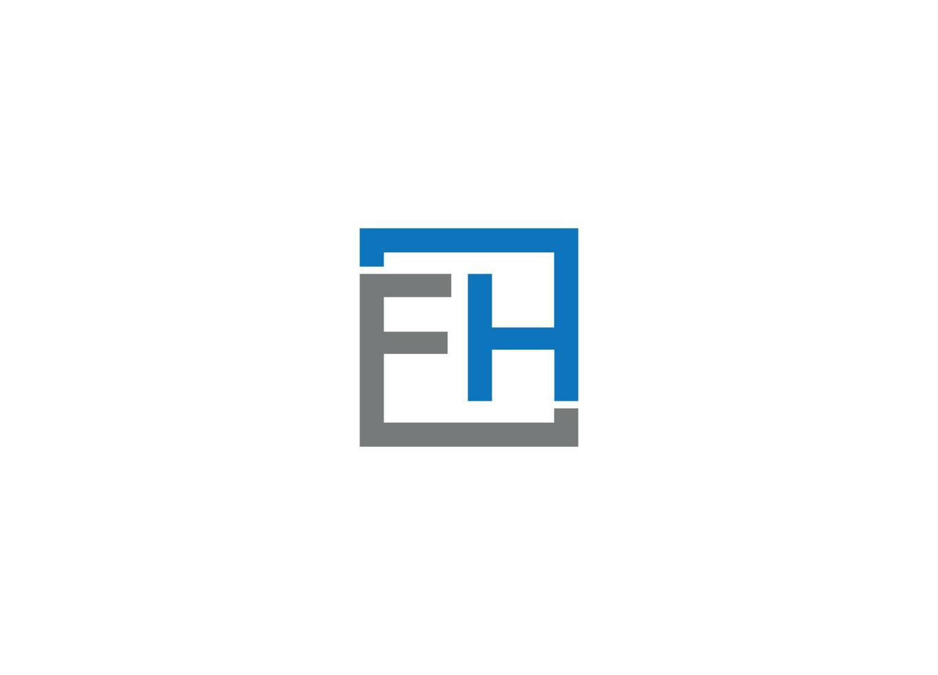 Plantilla de icono de vector de diseño de logotipo moderno inicial de letra fh