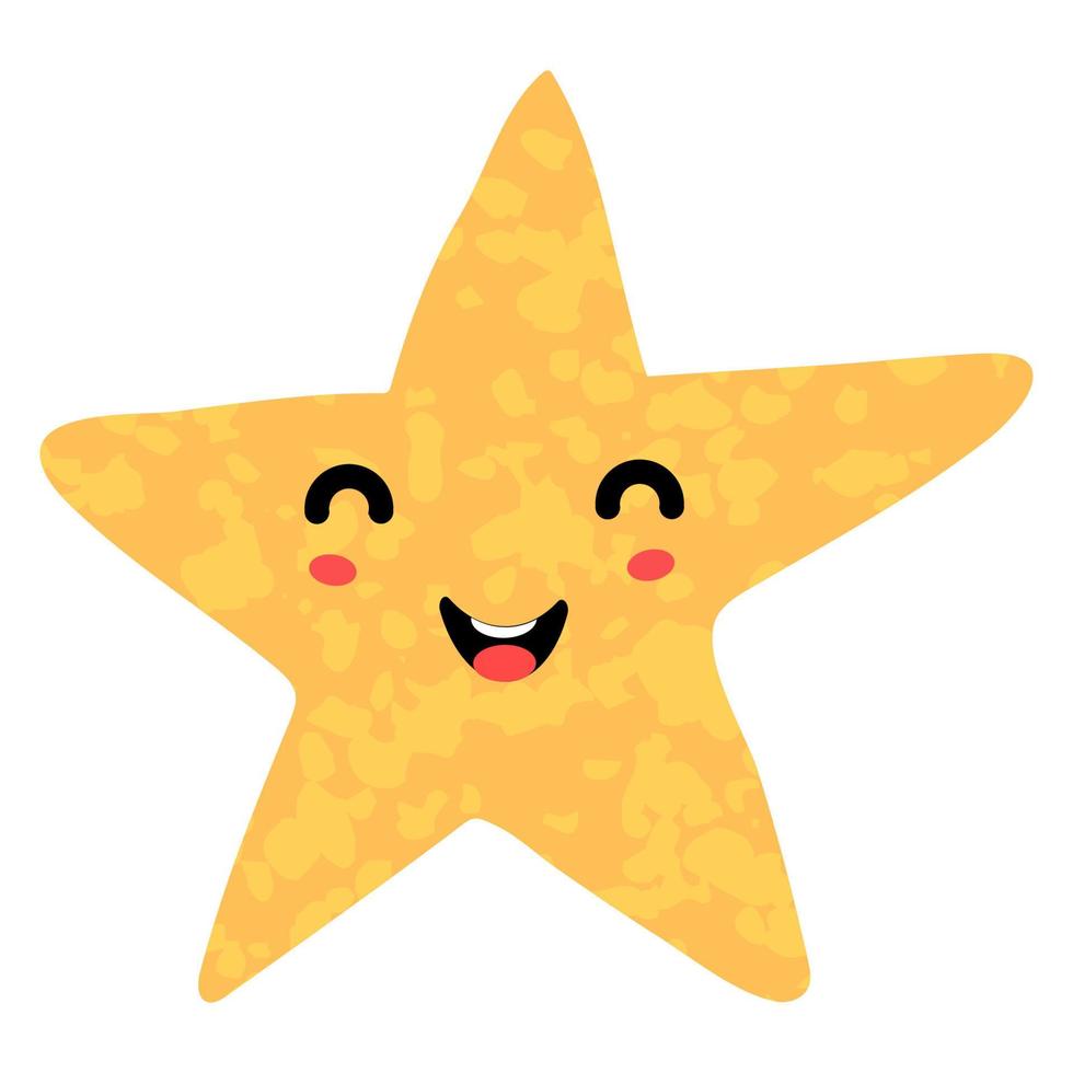 Vector colorful hand draw llustrations of cute star smiling. Use it for your design for greeting cards, nursery, poster, card, birthday party, packaging paper design, baby t-shirts prints