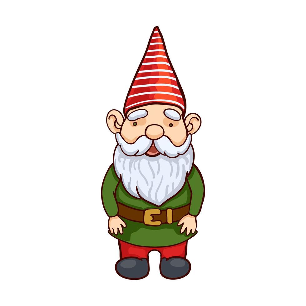 vector ilustración colorida de gnomo de Navidad. lindo personaje de cuento de hadas