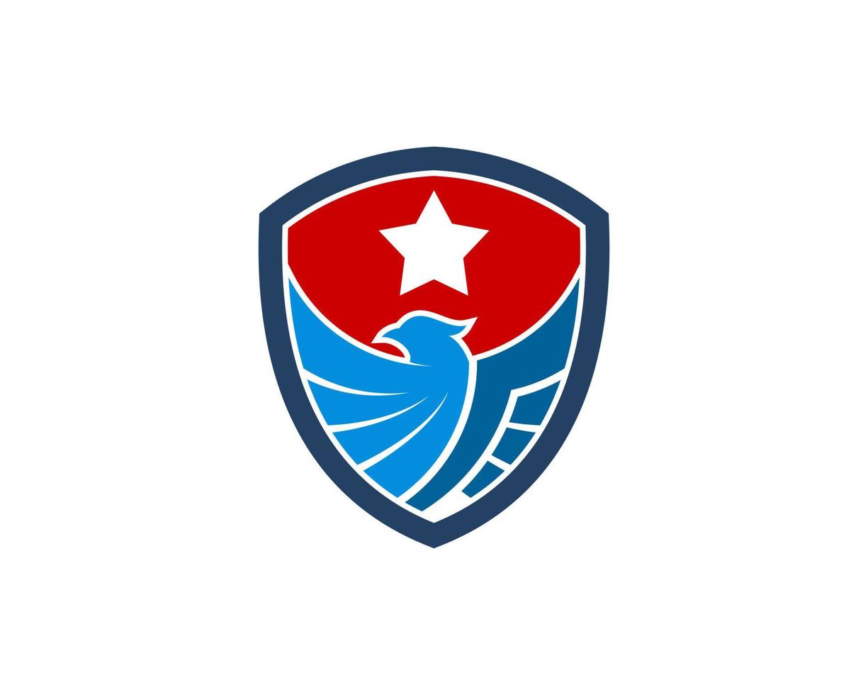 Shield with spread wing eagle and star vector