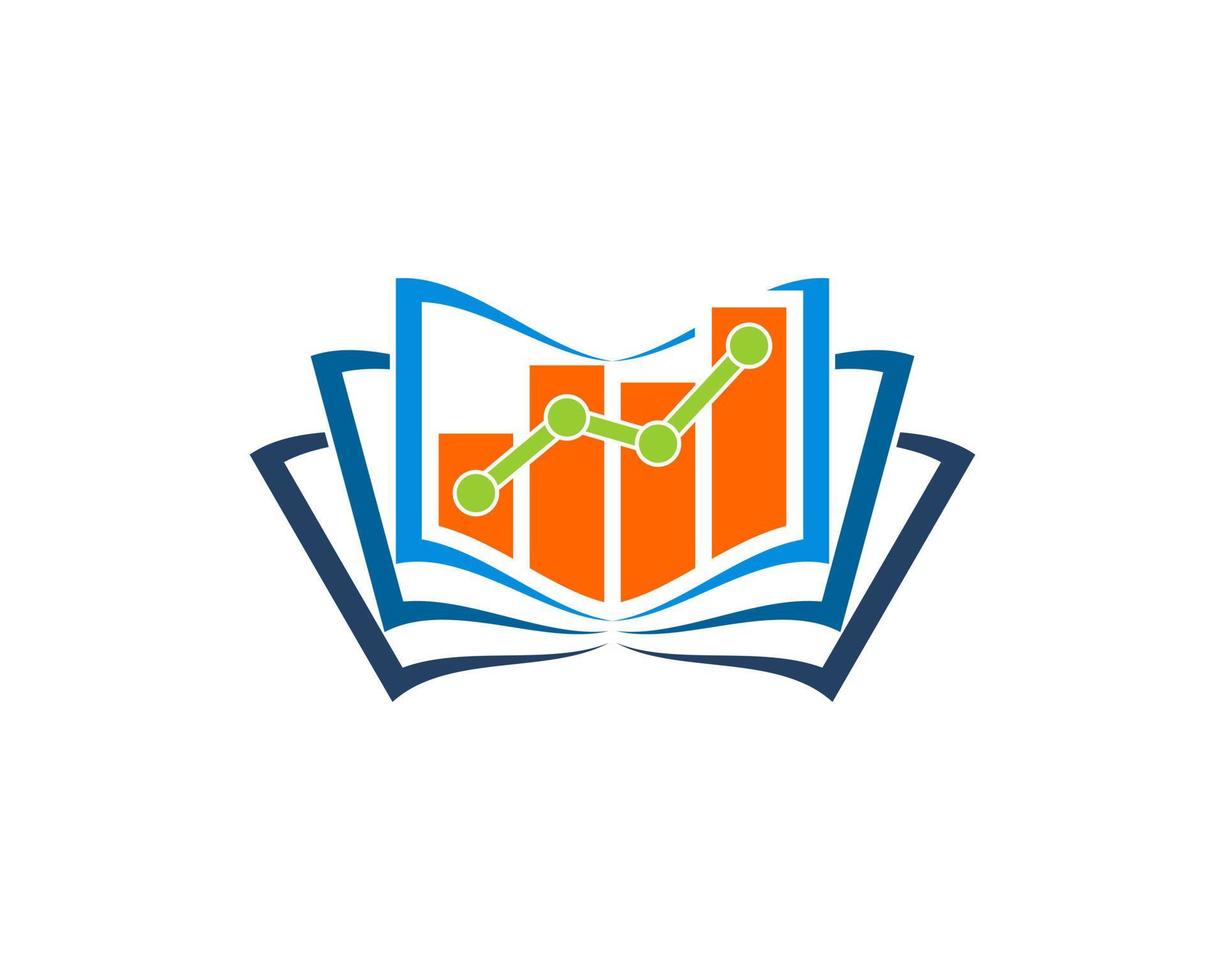 Education book with finance bar inside vector