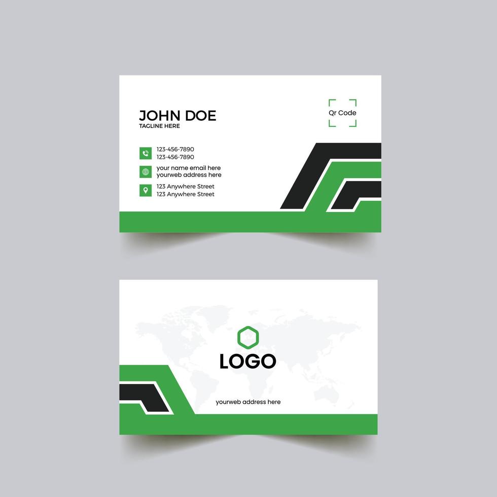 diseño de tarjeta de visita de color verde simple y limpio moderno y profesional vector