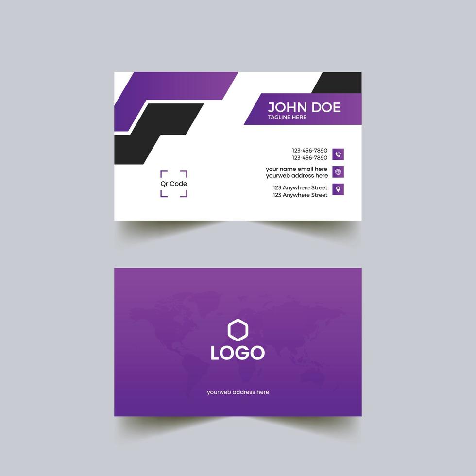 Awesome Purple Gradient Modern Shape Professional Business Card Design vector