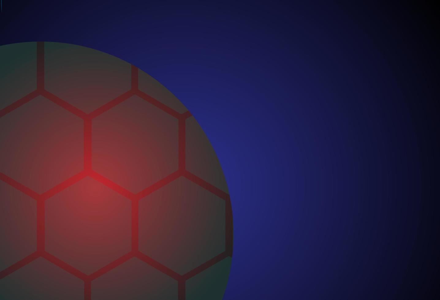 Abstract background with hexagon motif in the shape of a red round ball. gradient blue texture. vector illustration