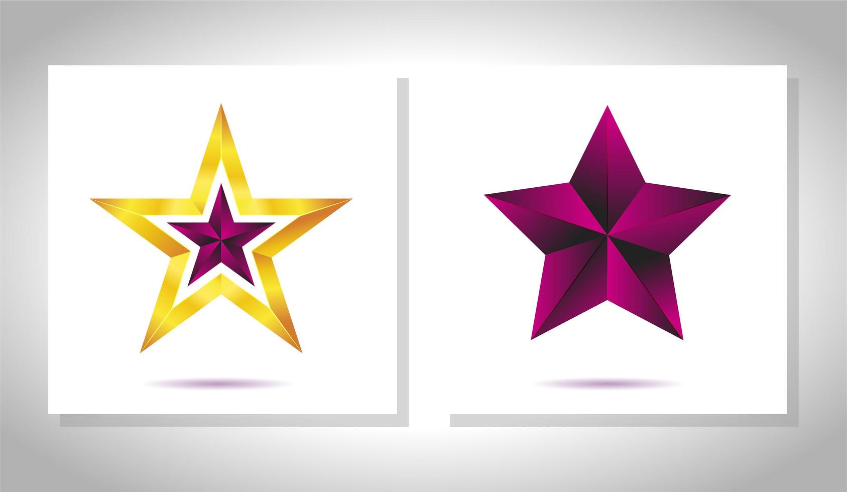 vector conjunto de estrellas doradas metálicas realistas aisladas sobre fondo blanco. Icono de estrella trofeo 3d amarillo brillante de Navidad. símbolo de liderazgo.