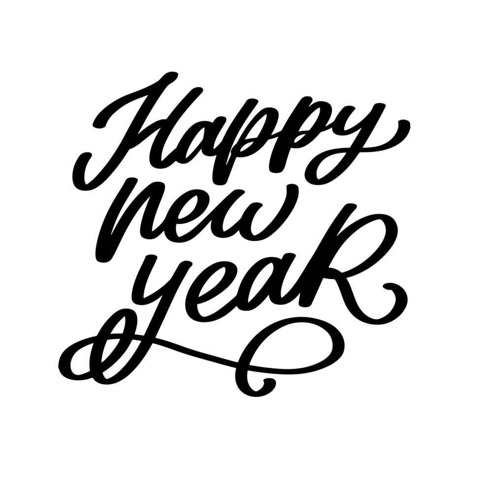 HAPPY NEW YEAR hand lettering, vector calligraphy