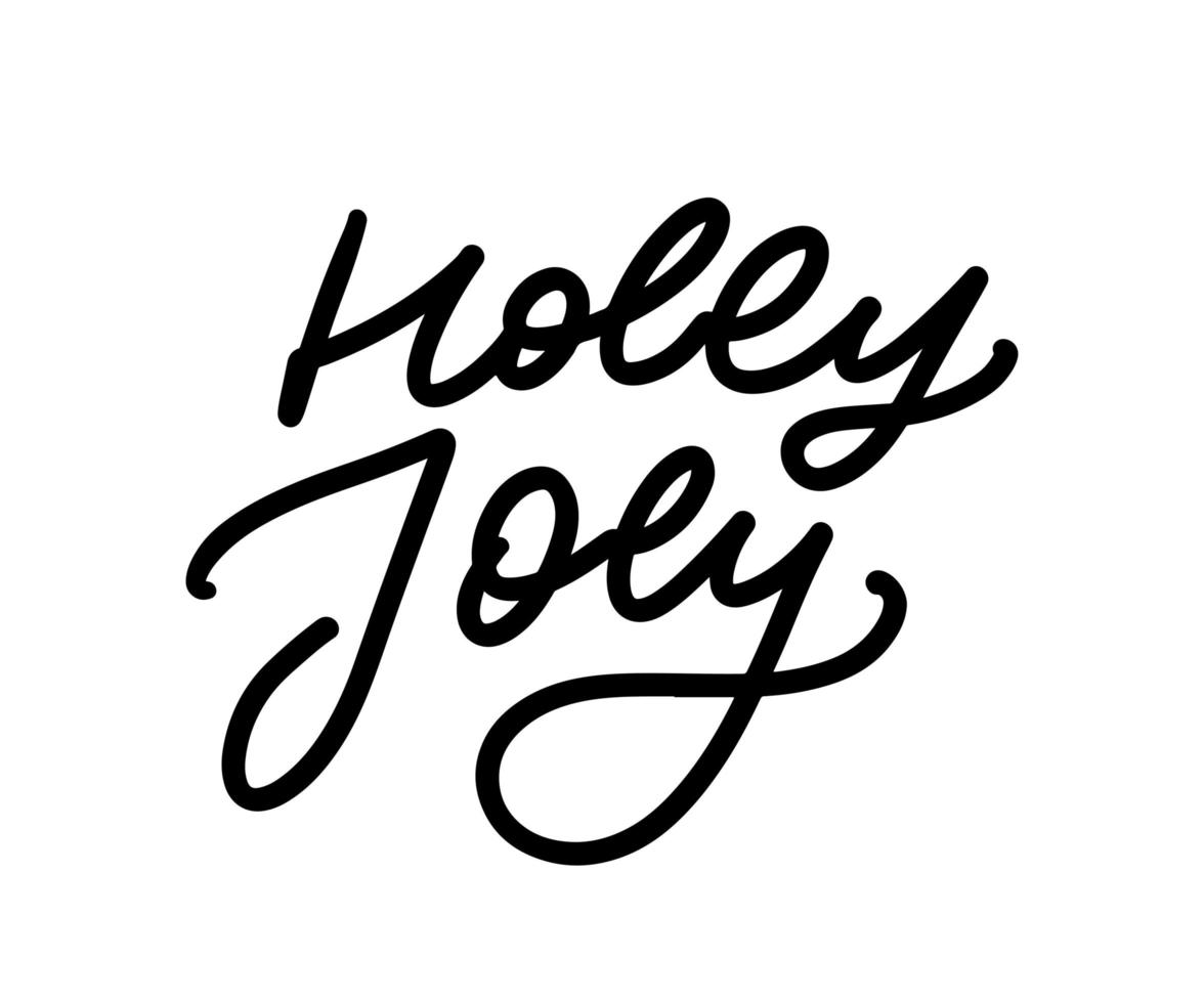 Holly Jolly - unique hand drawn typography poster. Vector art. Perfect design for posters, flyers and banners. Xmas design.