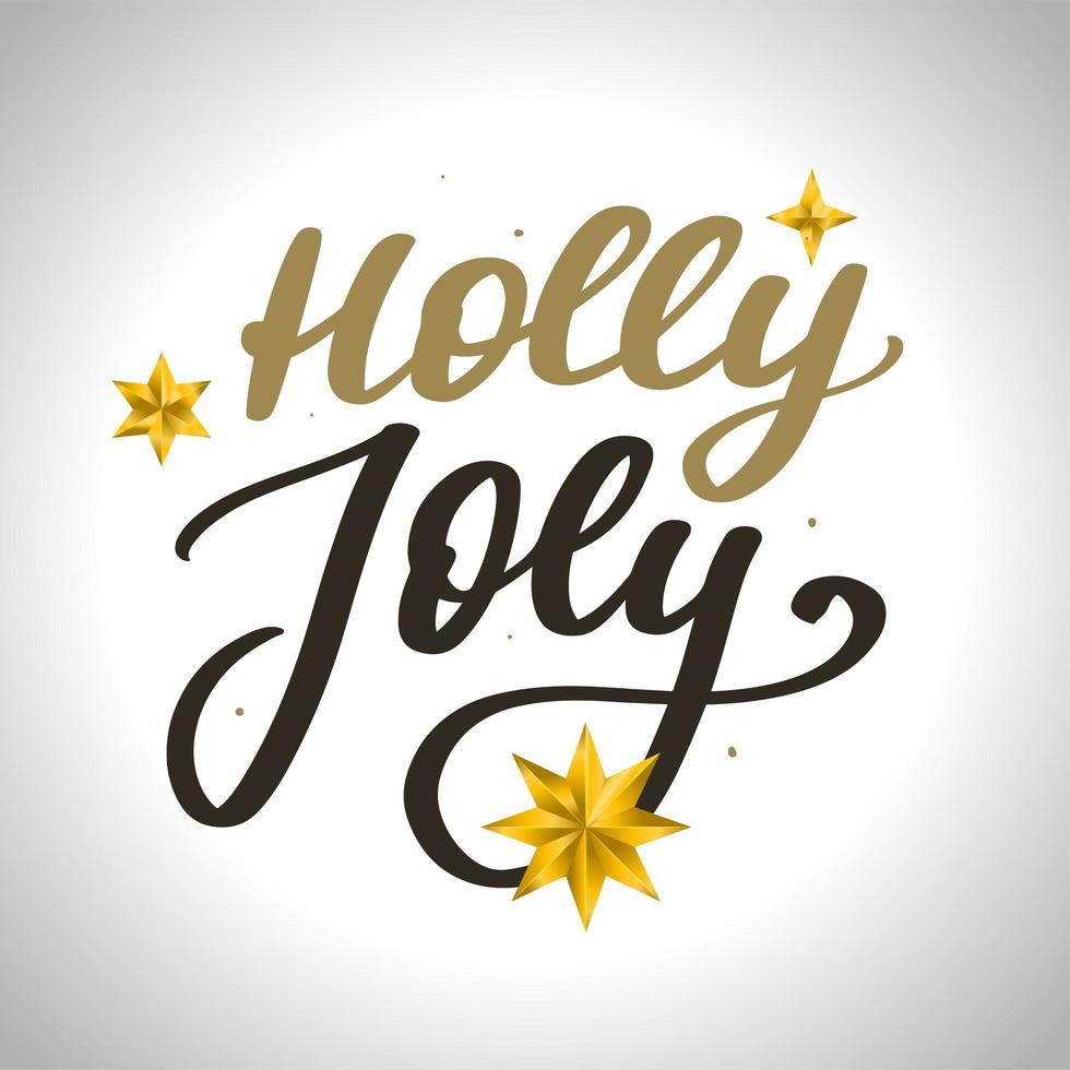 holly jolly - cartel tipográfico único dibujado a mano. arte vectorial. diseño perfecto para carteles, volantes y pancartas. diseño de navidad. vector