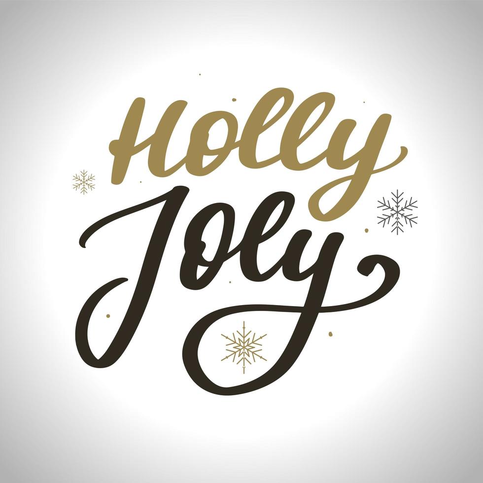 Holly Jolly - unique hand drawn typography poster. Vector art. Perfect design for posters, flyers and banners. Xmas design.