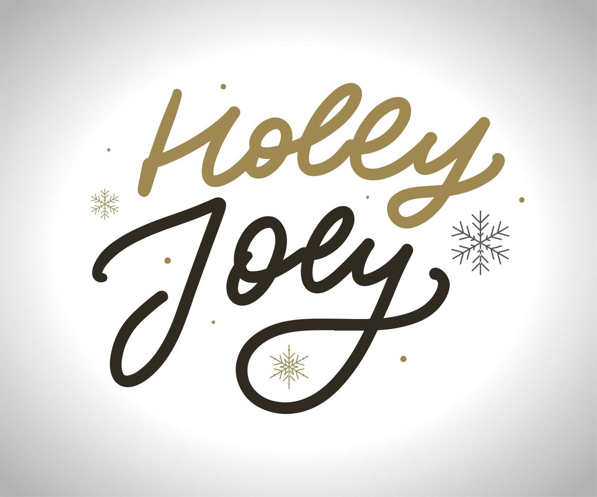 holly jolly - cartel tipográfico único dibujado a mano. arte vectorial. diseño perfecto para carteles, volantes y pancartas. diseño de navidad. vector