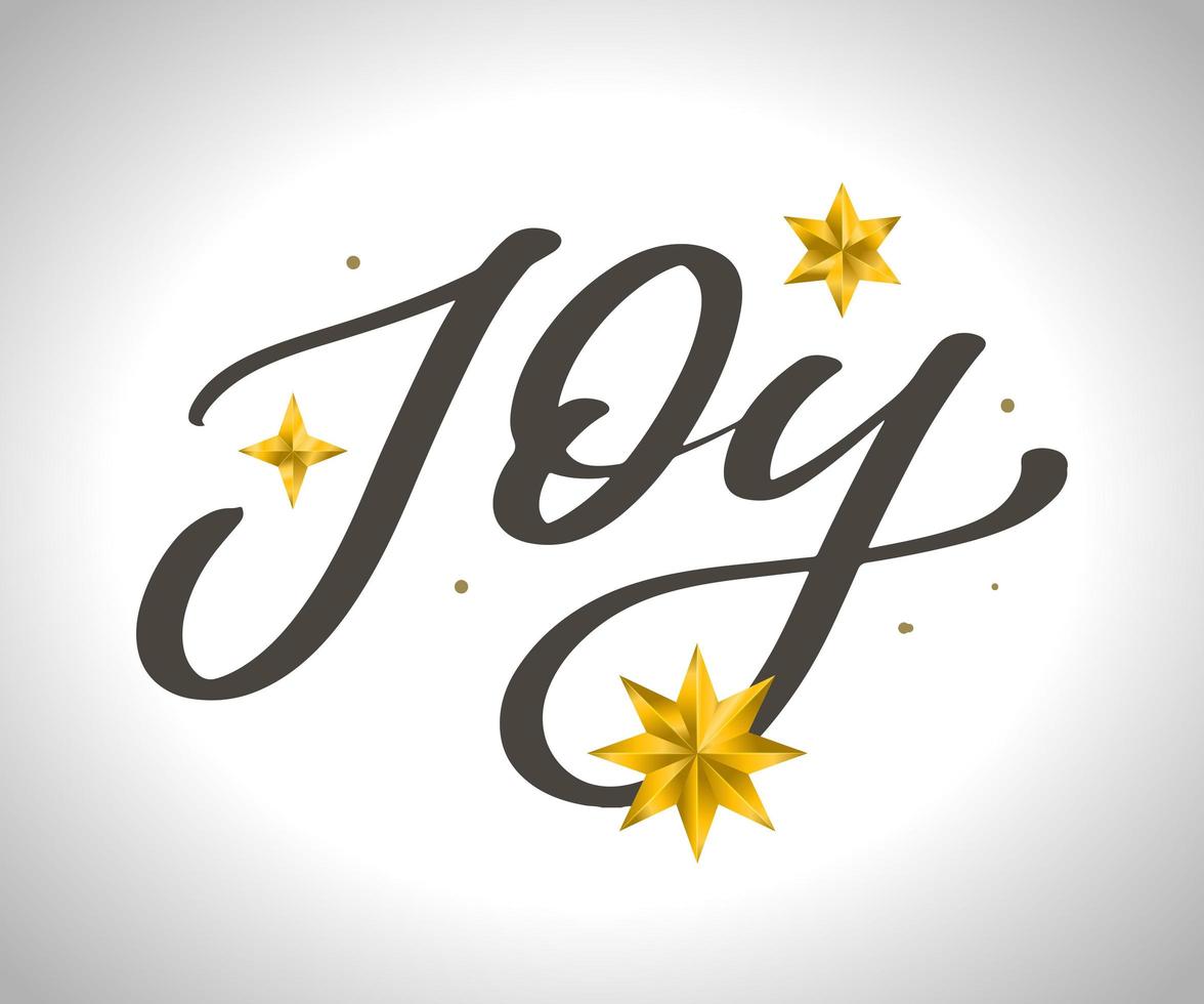 vector de texto de alegría, caligrafía, letras, navidad, vintage