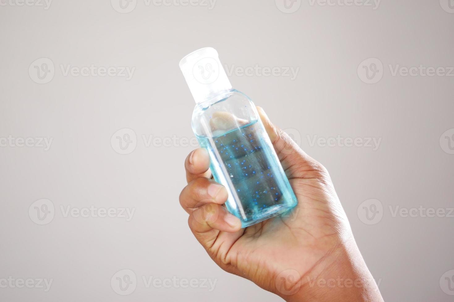 Using sanitizer liquid for preventing corona virus photo