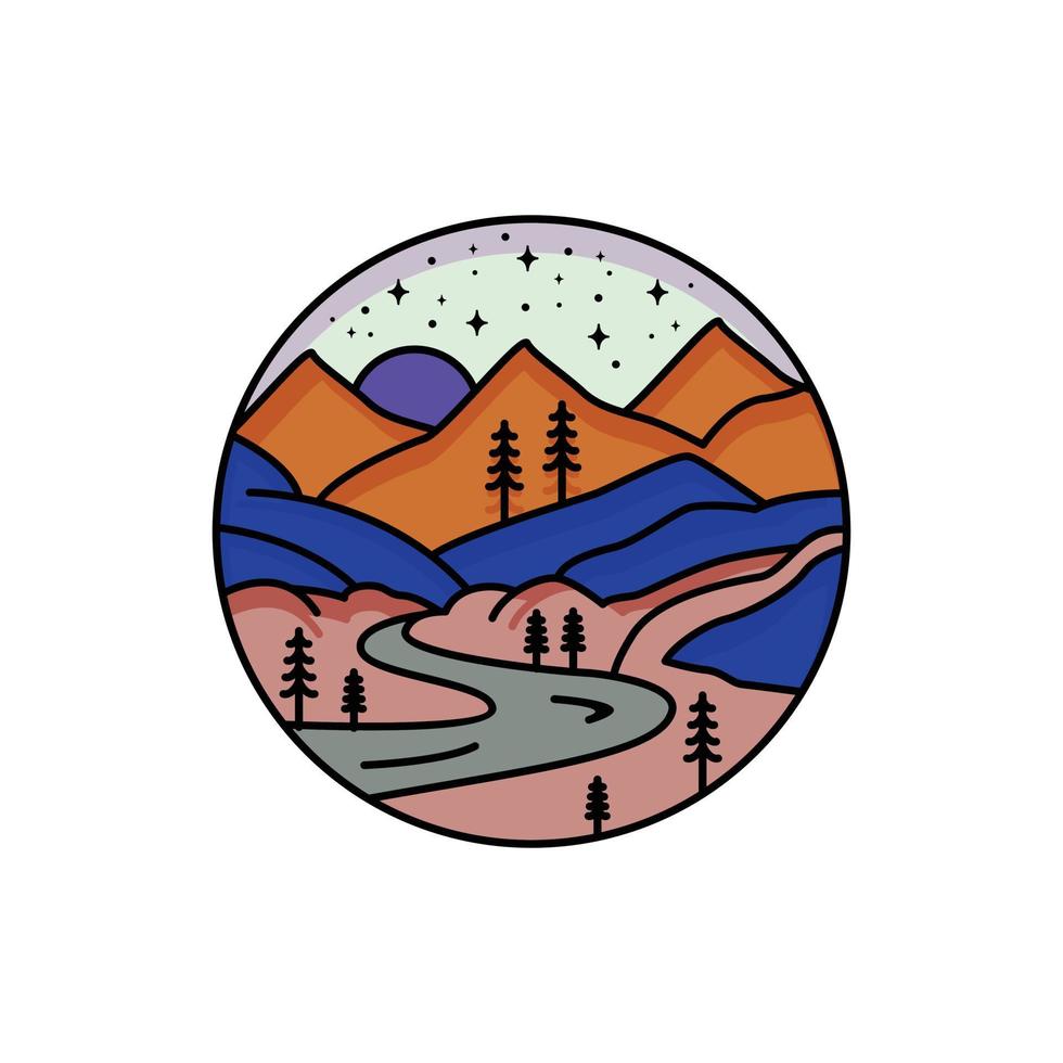 Mountain Landscape. Abstract emblems, design concepts, logos, logotype elements vector