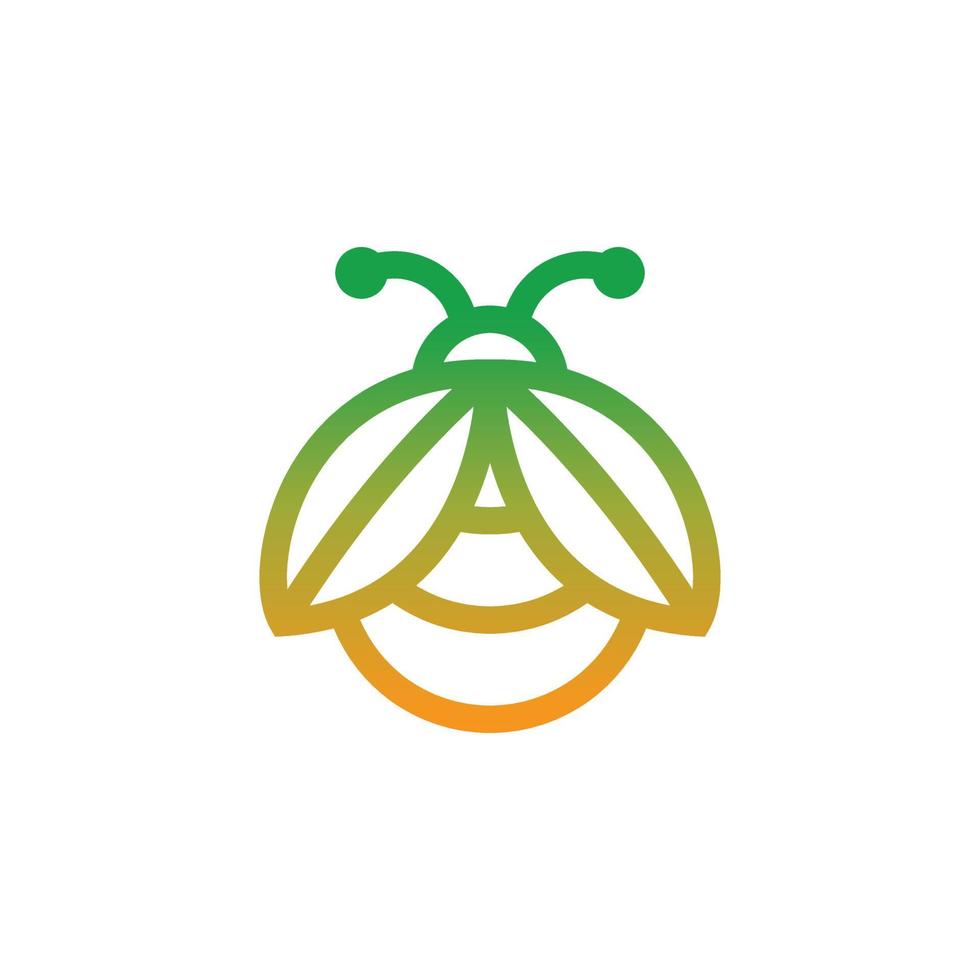 Bug line with style in white background , vector template logo design
