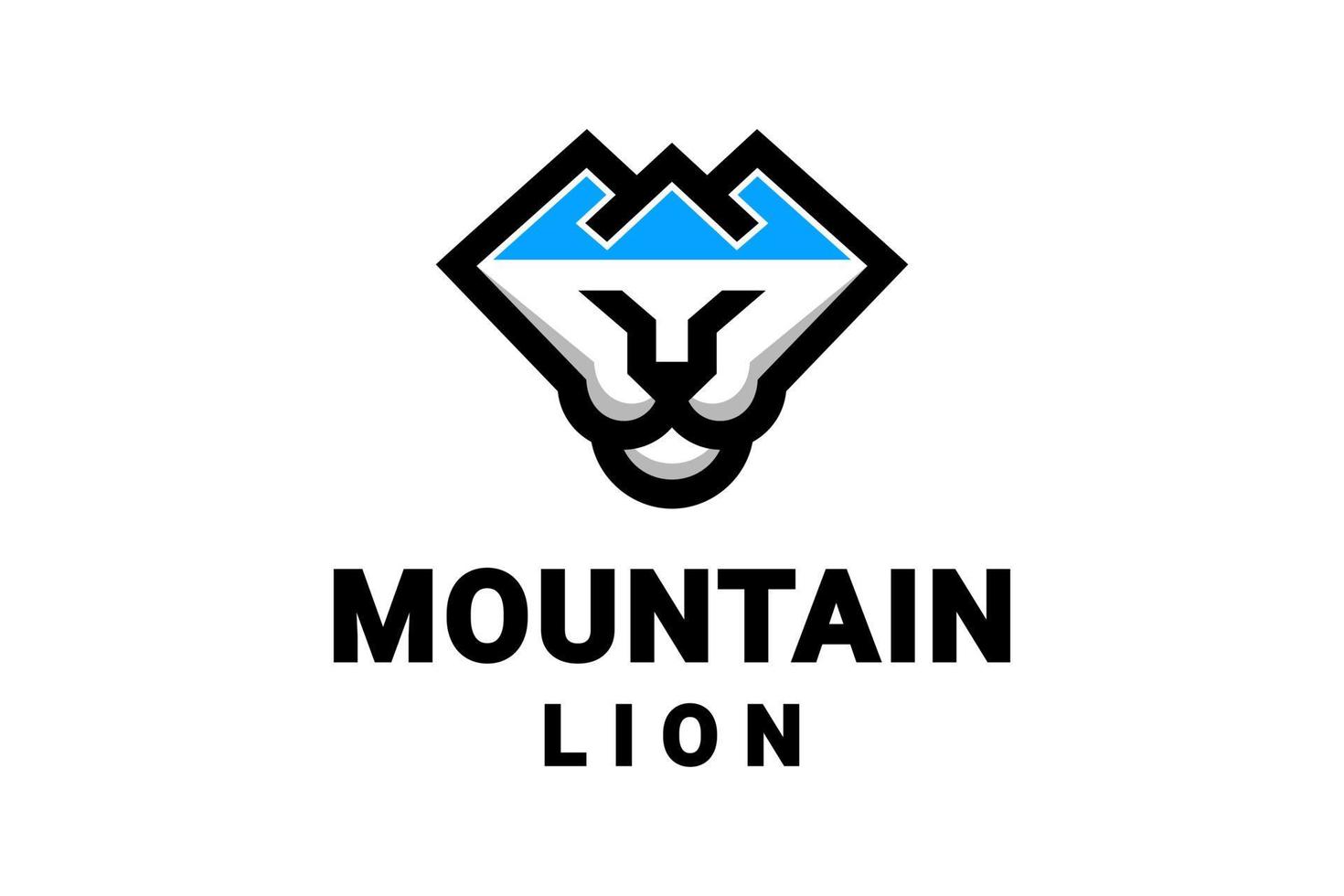 Vector Logo Design Combination Mountain and Lion