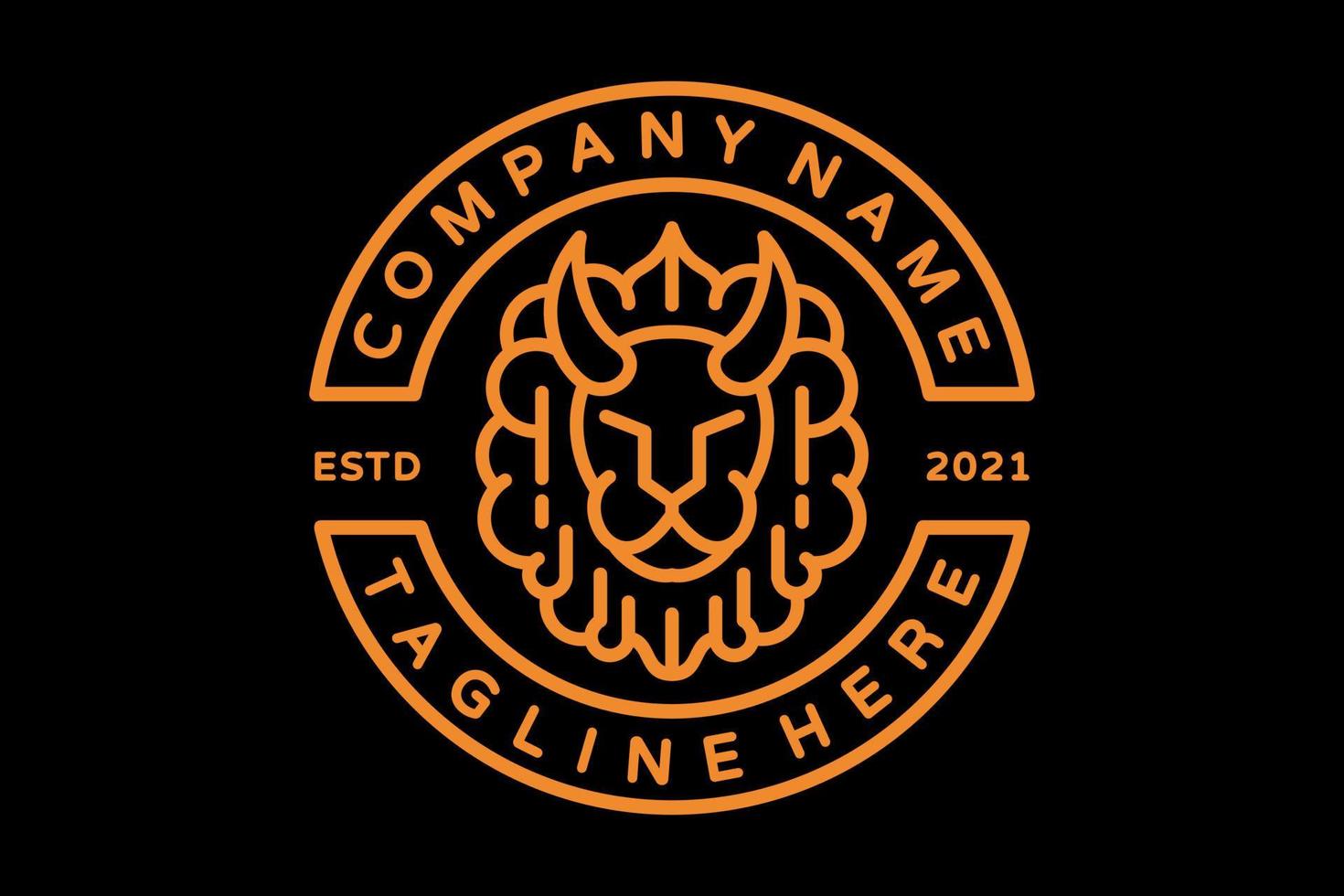 Vector Lion with line art. Abstract emblem, design concept, logo, logotype element for template
