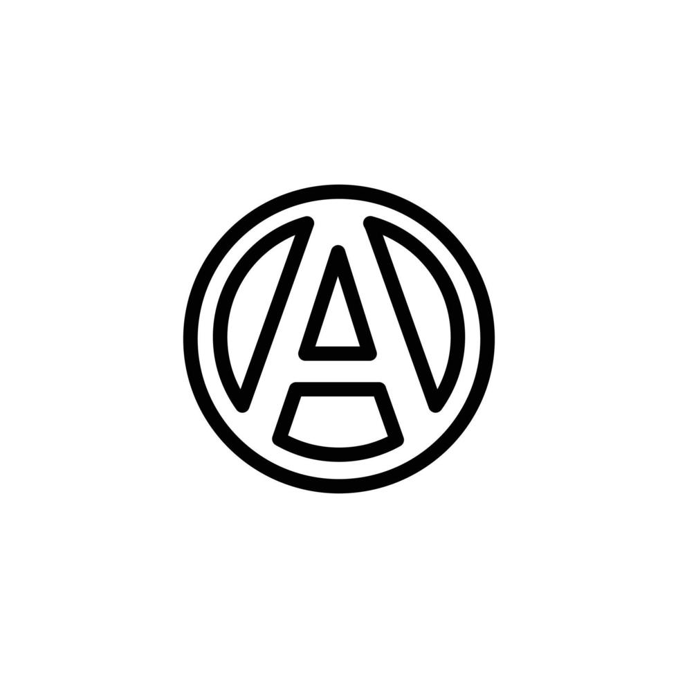 Initial letter A and circle in white background , vector template logo design