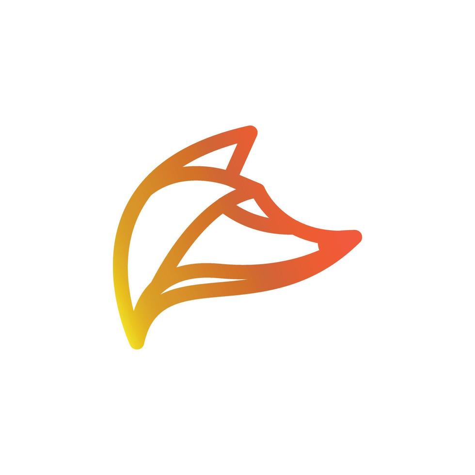 Fox line with style in white background , vector template logo design