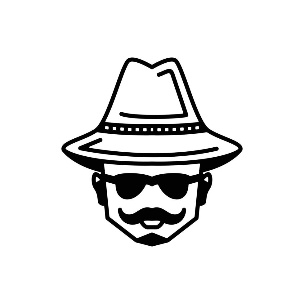 vaquero, en, fondo blanco, vector, plantilla, logotipo, diseño vector