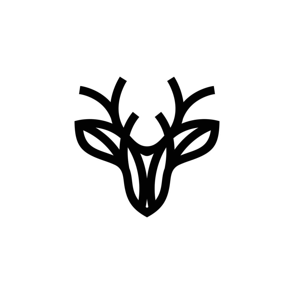 ciervo negro con estilo de arte lineal en fondo blanco, diseño de logotipo de plantilla vectorial editable vector