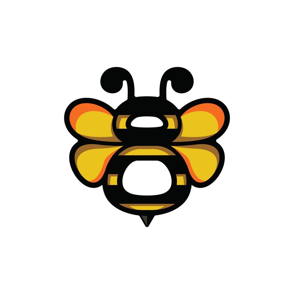 Vector Logo Design Cartoon Character Combination Bee and Number Eight