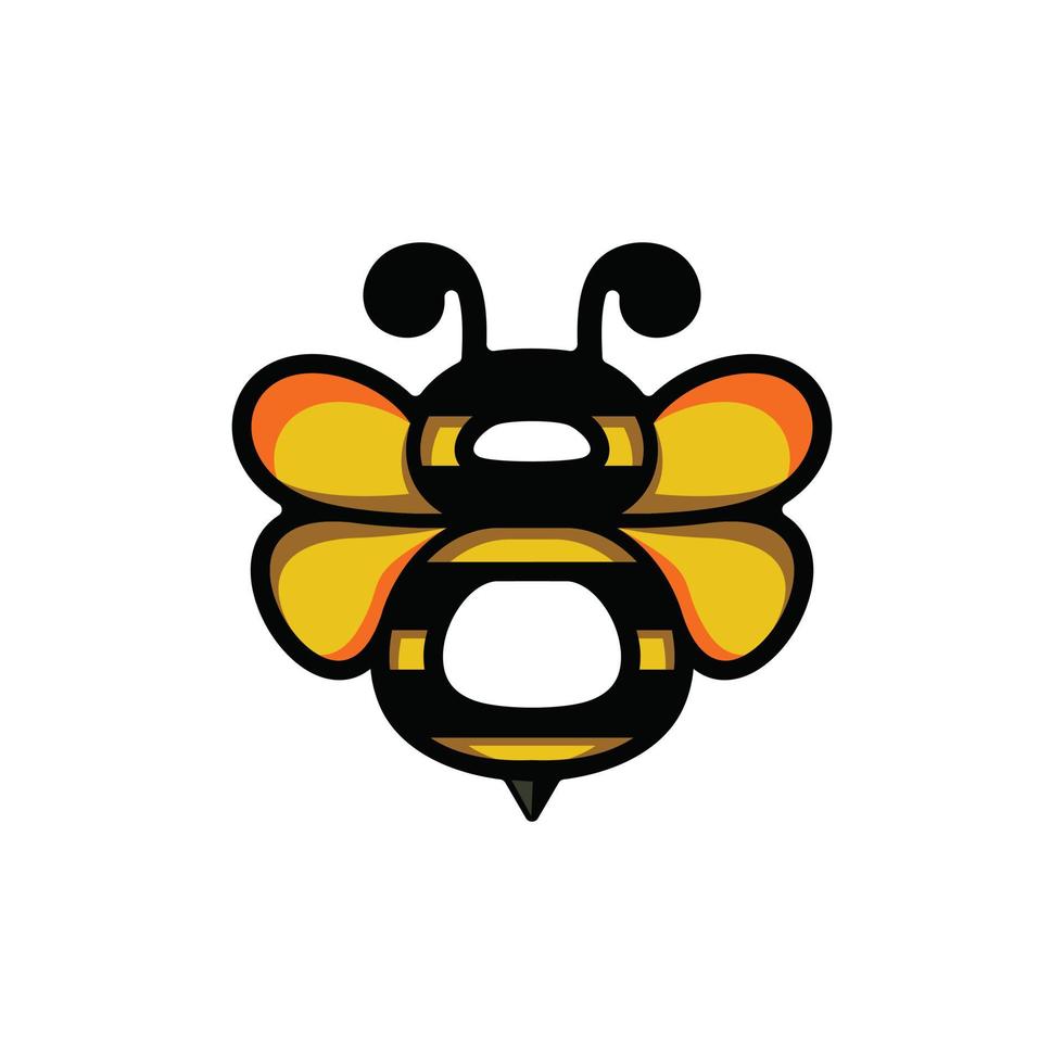 Vector Logo Design Cartoon Character Combination Bee and Number Eight