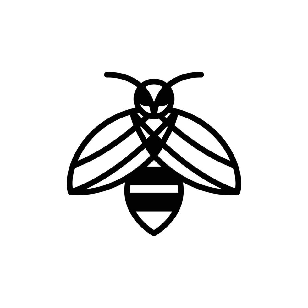 Vector Logo Design Bee With Line Art Style