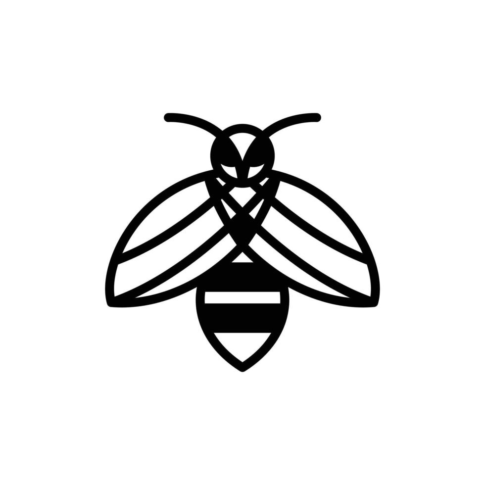 abeja de diseño de logotipo vectorial con estilo de arte lineal vector