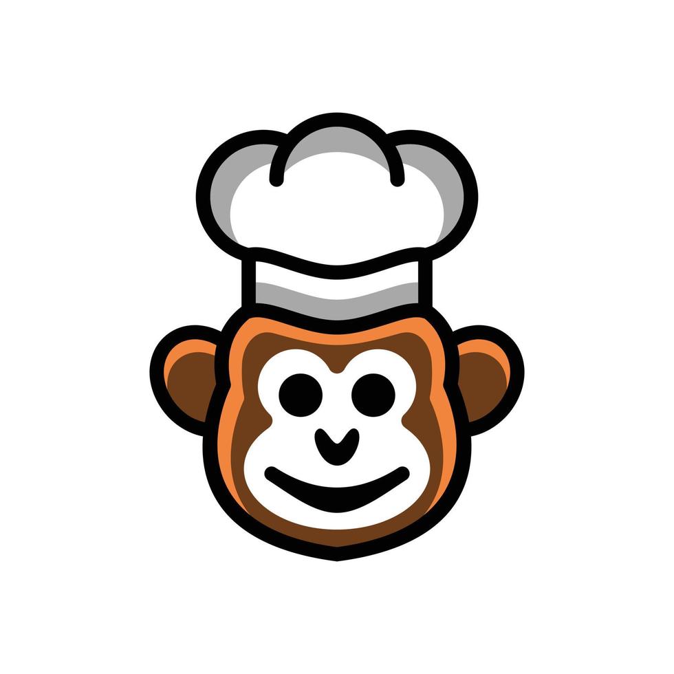 Simple Mascot Vector Logo Design shape monkey chef