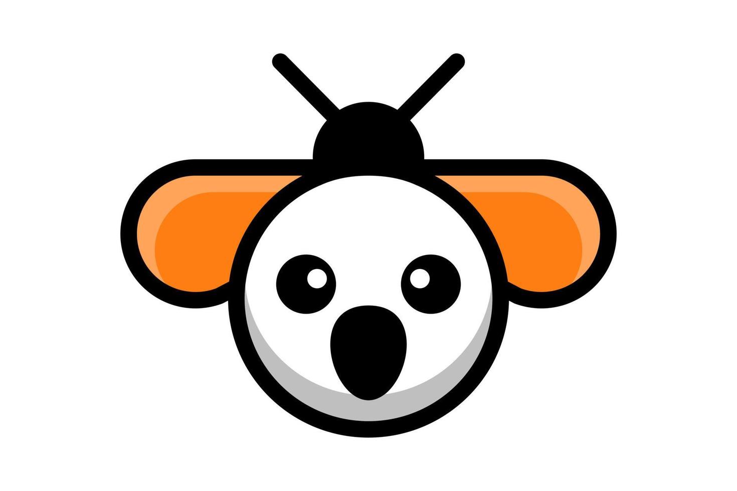 combinación de diseño de logotipo de doble significado de abeja y koala vector