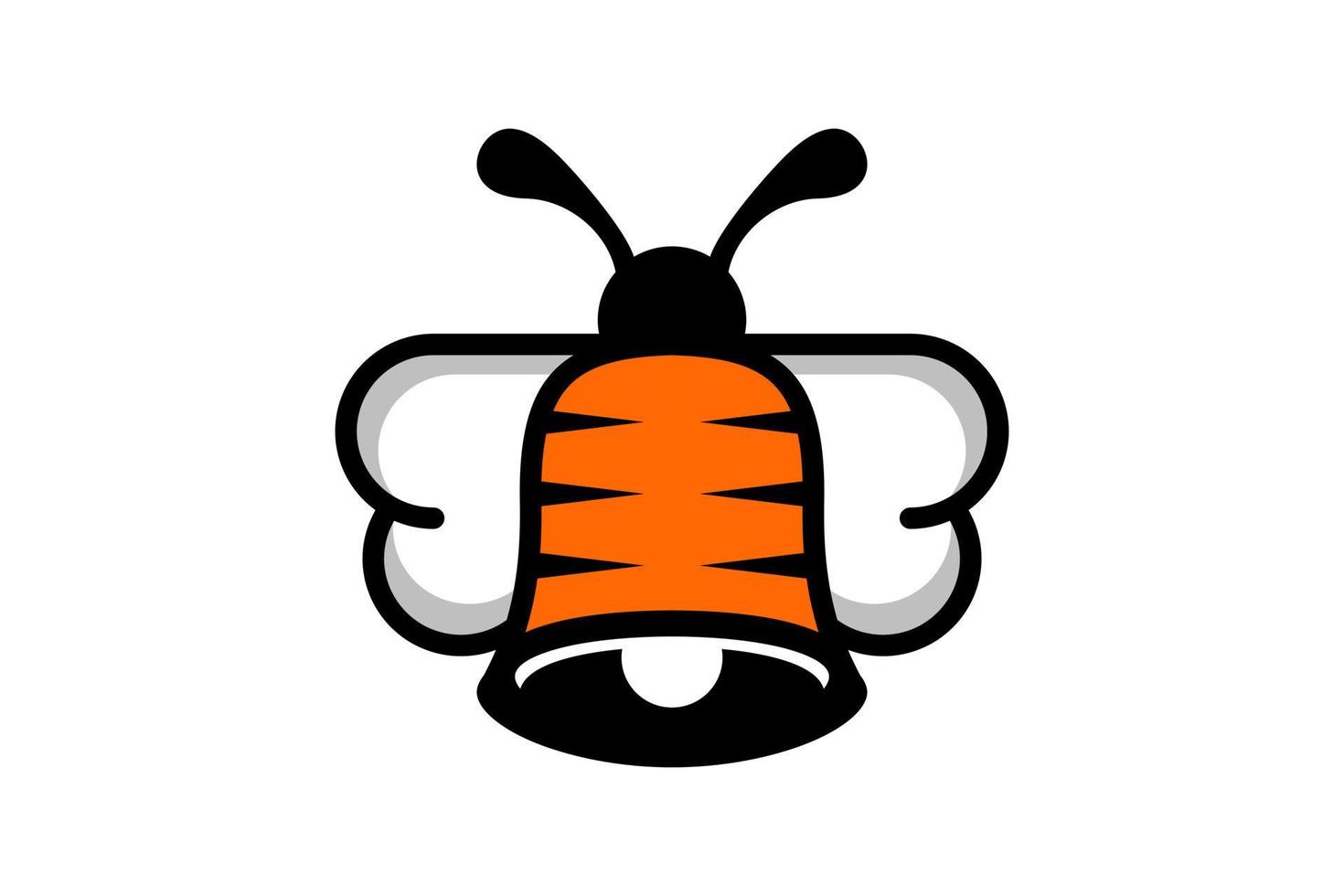 combinación de diseño de logotipo de doble significado de abeja y campana vector