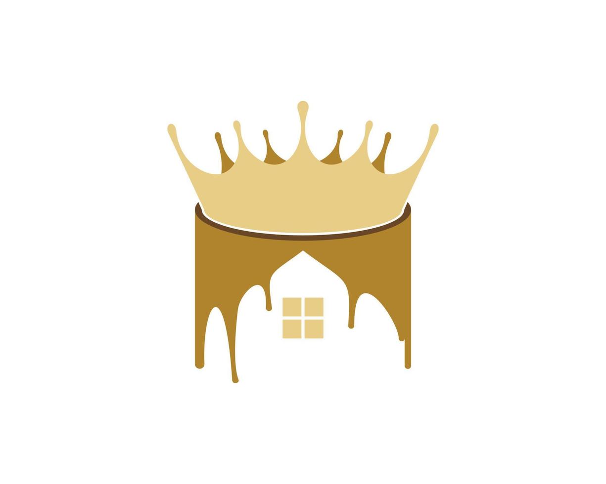 paint cans house and crown vector