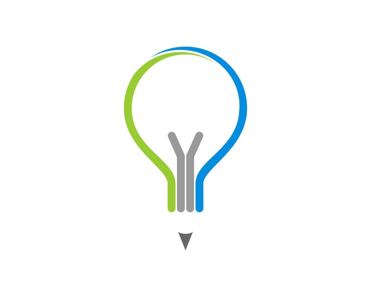 Combination light bulb with pencil vector