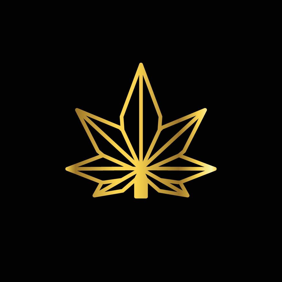 cannabis plano minimalista en fondo blanco, diseño de logotipo de plantilla vectorial vector