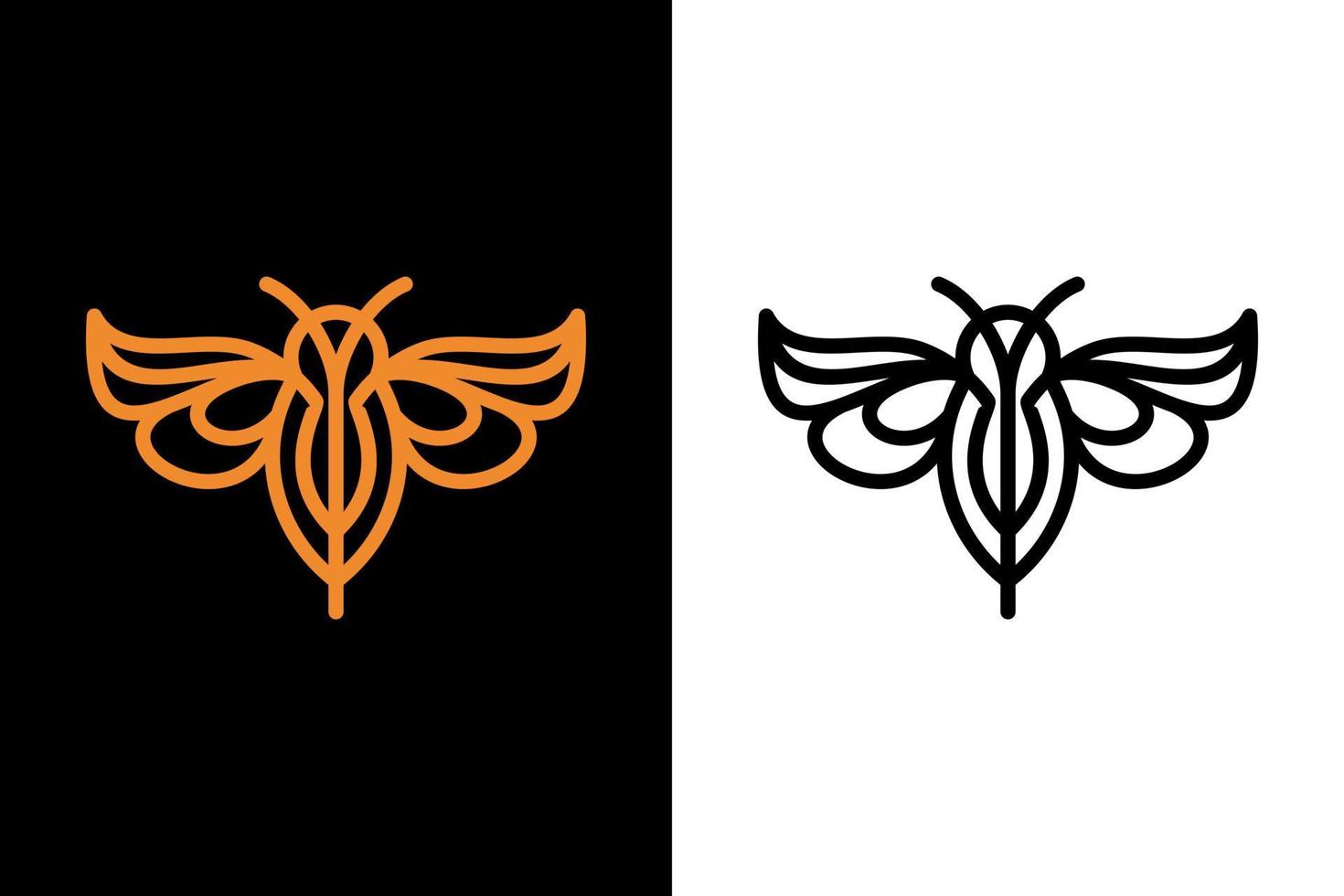 Bee line with style flat Minimalist in background black and white ,vector template logo design editable vector
