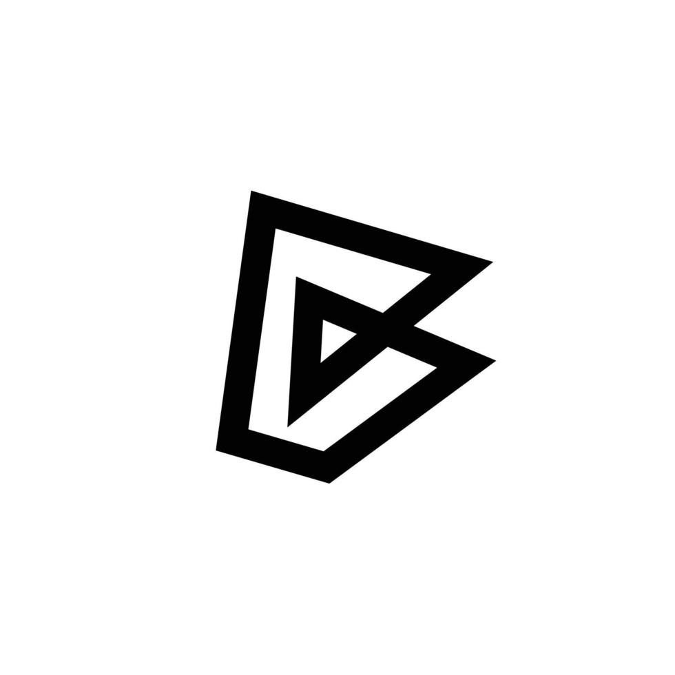 Letra b negra con estilo de arte lineal en fondo blanco, diseño de logotipo de plantilla vectorial editable vector