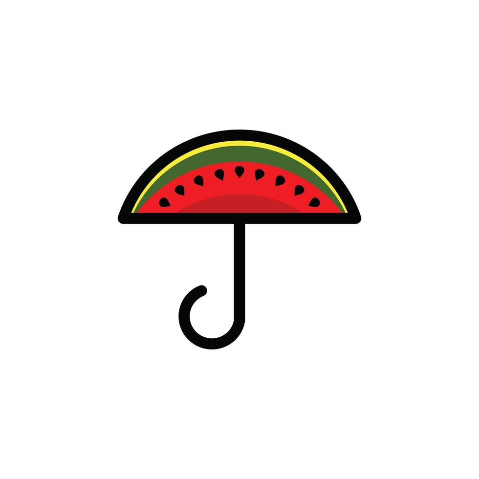 Dual Meaning Logo Design Combination of umbrella and Watermelon vector