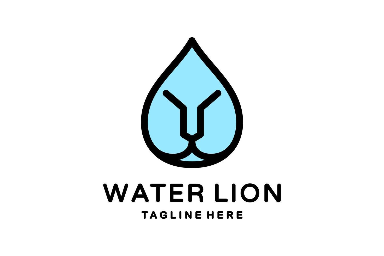 Vector Logo Design Combination of Drops Water And Lion Face