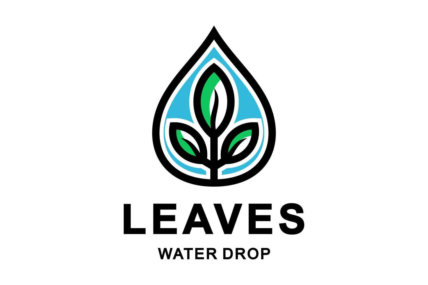 Double Meaning Logo Design Combination of Water Drop and leaves vector